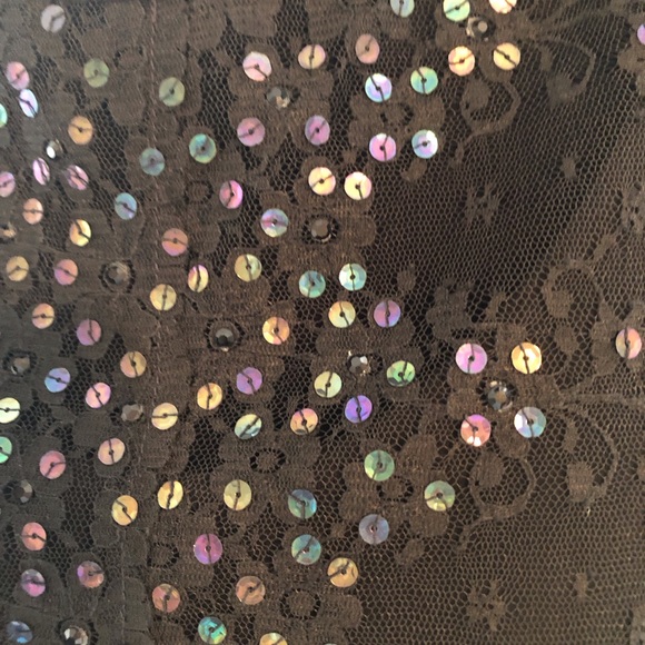 Black Lace Sequin 1920’s Downton Abbey Slip Dress with Lace Overlay. 8 Medium - Picture 7 of 12